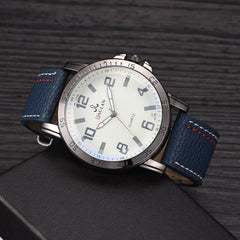 DISU Men Wristwatch Quartz High Quality Leather Blue Ray Glass Watch Man watches mens 2019 men wristwatch clock