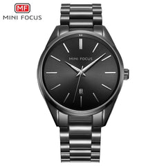 MINI FOCUS Luxury Brand Men Watches Stainless Steel Watch Men Waterproof Wristwatch Mens Quartz Fashion Black Blue Date Relogio