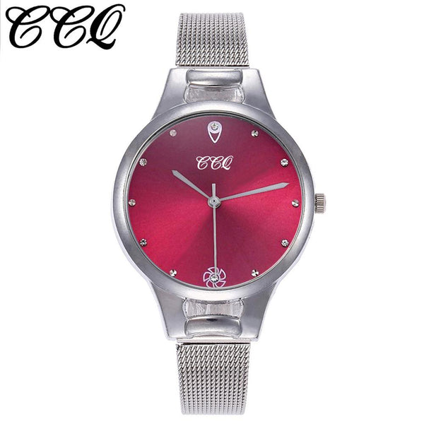 Women Watches Green Dial Ladies Quartz Wristwatch Luxury Silver Mesh Belt  Strap Clock Creative Dress Gift Relogio Feminino@50