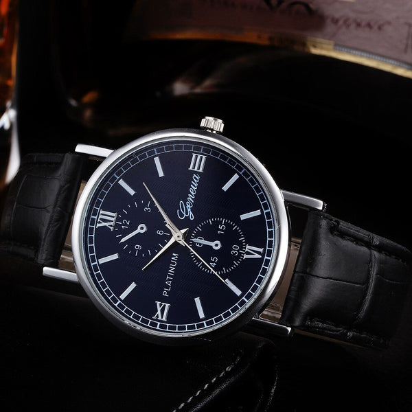 Man Wrist Watch Retro Design Leather Band Analog Alloy Quartz Watch new arrival in men wrist watches relogios masculinos