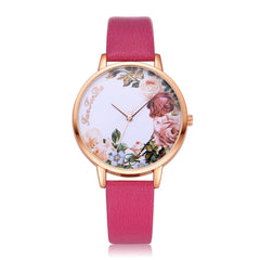 Luxury  Women Watches Thin disc Flower Watch Minimalism Leather Strap Ladies Quartz  Wristwatch Featured Clock Reloj Mujer@50