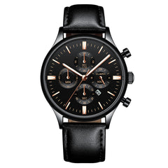 Men's Watch Fashion Sport Stainless Steel Case Leather Band Quartz Analog Wrist Watch Man Reloj Hombre 2019 relogios masculinos