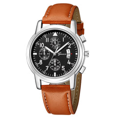 DISU Men Wrist Watch New Fashion Luxury Leather Band Analog Quartz Diamond watch man wrist watches day date mens watches