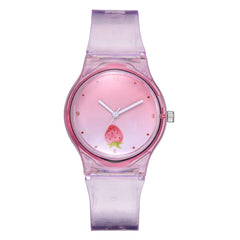 Fresh Simple Fruit Pattern Watch Silicone Transparent Unique Strap Montre Femme Acier Inoxydable Zegarek Damski Clock @50