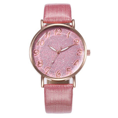Best Selling  Women Watches Roman Numeral Starry Sky Dial Ladies Quartz Wristwatch Fashion Leather Strap Clock Reloj Mujer@50