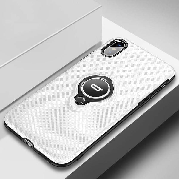 Ring Stand Case For iPhone X XS Max XR Cases Slim Soft Silicon TPU Clear Buckle Magentic Kickstand Back Cover Fundas