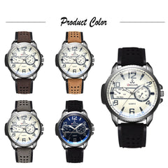 Men Watch Quartz High Quality Leather Blu Ray Glass Clock Watch Mens new arrival in men wrist watches relogios masculinos
