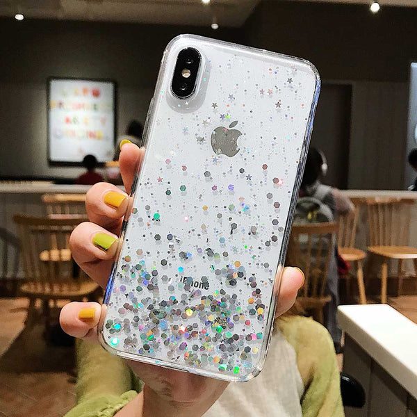 Fashion Glitter Bling Star Phone Cases For iphone 11 Pro MAX XS Max XR X 8 7 6 6SPlus Soft TPU Shining Sequins Transparent Cover