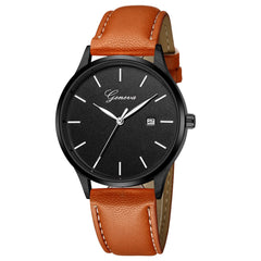 DISU Men Women Wrist Watch Sport Leather Band Quartz Analog watches men wrist watches day date relogios masculino