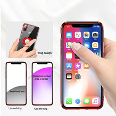 Ultra Thin Transparent Phone Case For iPhone XS MAX XR X 8 7 6 6S Plus Car Magnetic Cases Finger Ring Holder Cover Coque