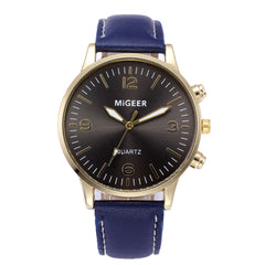 DISU Men Watch Business Leather Strap Sports Simulated Quartz watch man vintage men wristwatch clock mens wrist watches