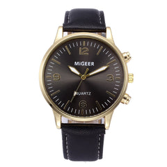 DISU Men Watch Business Leather Strap Sports Simulated Quartz watch man vintage men wristwatch clock mens wrist watches