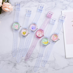 Fresh Simple Fruit Pattern Watch Silicone Transparent Unique Strap Montre Femme Acier Inoxydable Zegarek Damski Clock @50