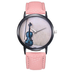 Women's Watches Bayan Kol Saaty Fashion Simple Violin Pattern Watch Reloj De Mujer Montre Femme Acier Inoxydable @50