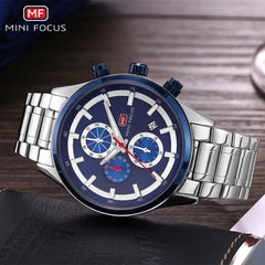 MINI FOCUS Luxury Brand Men Watches Stainless Steel Sports Watch Men Waterproof Analog Quartz Wristwatch Mens Relogio Masculino