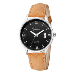 DISU Men's Boys Wrist Watches Leather Date Waterproof Quartz Business Watch man wrist watches day date mens watches