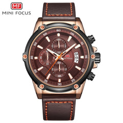 MINI FOCUS Quartz Watch Men Sports Watches Men Luxury Brand Fashion Leather Men's Wrist Watches Waterproof  Relogio Masculino