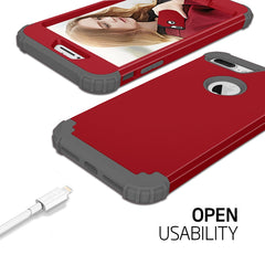 360 Full Body Protective Phone Cases For iPhone 7 6 6s Plus Case Durbale 3 in 1 Hybrid PC+TPU Cover Shockproof Armor Screen Film