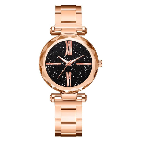 Minimalism Women Watches Luxury Ladies Quartz Wristwatch  Alloy Strap Starry Sky Dial Clock Fashion Gift Zegarki Damskie@50