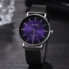 FanTeeDa Men Wristwatch Fashion Luxury Mesh Belt Double Eye Dial Analog Quartz Watch Man Watches Mens 2019 relojes para hombre