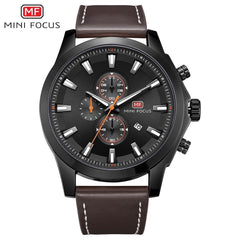 MINI FOCUS Fashion Chronograph Men Watch Sport Waterproof Men's Watches Quartz Watches Man Clock Wristwatch Luxury Brand Leather