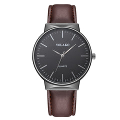 YOLAKO Men's Watch Casual Quartz Leather Band Analog watch man new arrival in men wrist watches relogios masculino