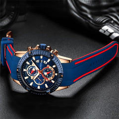 MINIFOCUS Fashion Sports Watch Men Waterproof Silicone Wrist Watches Men Luxury Brand Men's Watches Quartz Watches Male Clock