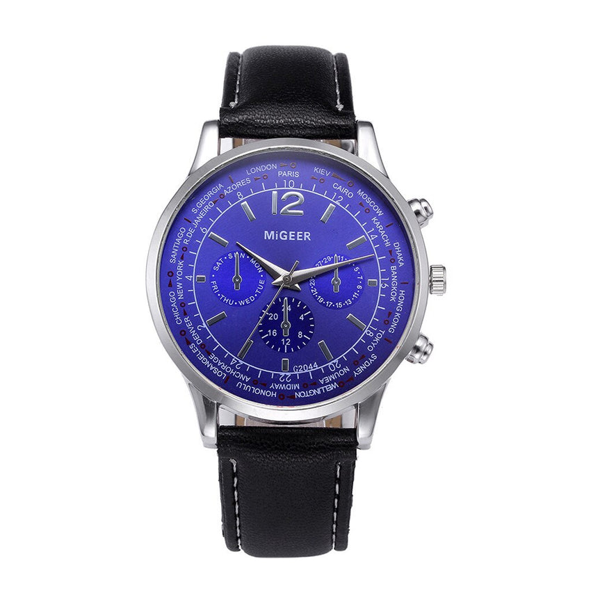 DISU Men Wrist Watch  Retro Design Leather Band Analog Alloy Quartz watch mens vintage men wristwatch clock relogios masculino