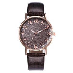 Best Selling  Women Watches Roman Numeral Starry Sky Dial Ladies Quartz Wristwatch Fashion Leather Strap Clock Reloj Mujer@50