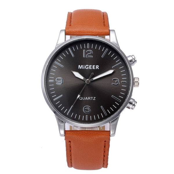 Men Wrist Watch Business Leather Strap Sports Simulated Quartz watch mens new arrival in men wrist watches wristwatch mens
