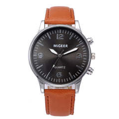 Men Wrist Watch Business Leather Strap Sports Simulated Quartz watch mens new arrival in men wrist watches wristwatch mens