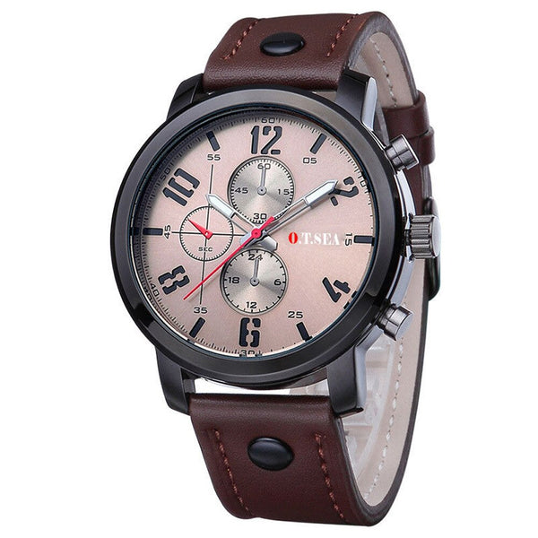 DISU Men Wristwatches Sports Quartz Luxury Leather watch man new arrival in men wrist watches mens watches