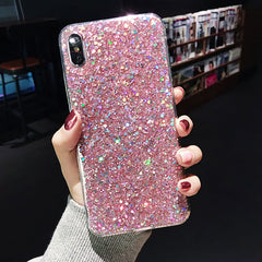 Shinning Glitter Cases For iphone 6 6S 8 Plus X XR XS Max Soft Love Heart Phone Silicon TPU Capa Fundas for iPhone 7Plus