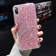 Shinning Glitter Cases For iphone 6 6S 8 Plus X XR XS Max Soft Love Heart Phone Silicon TPU Capa Fundas for iPhone 7Plus