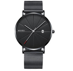 Ultra-thin Watches Classic Steel Quartz Date Wristwatch Casual Mesh Belt Masculino Relogios relojes para hombre reloj hombre