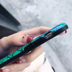 Blu-Ray Phone Case For iPhone XS XR XS Max X 8 7 6 6S Plus Laser Blue Fish Scale Soft TPU Retro Phone Back Cover Cases