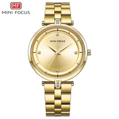 MINIFOCUS Rhinestone Watches Women Fashion Watch 2019 Luxury Brand Quartz Watch Women Stainless Steel Diamond Ladies Wrist Watch
