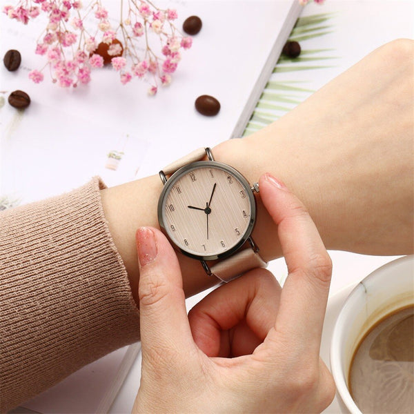 Rustic Roman Numerals Women's Watch Quartz Leather Strap Clock For Work Out Very Characteristic Simple Wristwatch Kol Saati@50