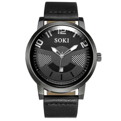 SOKI Men's Wrist Watches 2019 NEW Sport Quartz Leather Watch Man zegarek meski Men Wristwatch Clock relogios masculinos