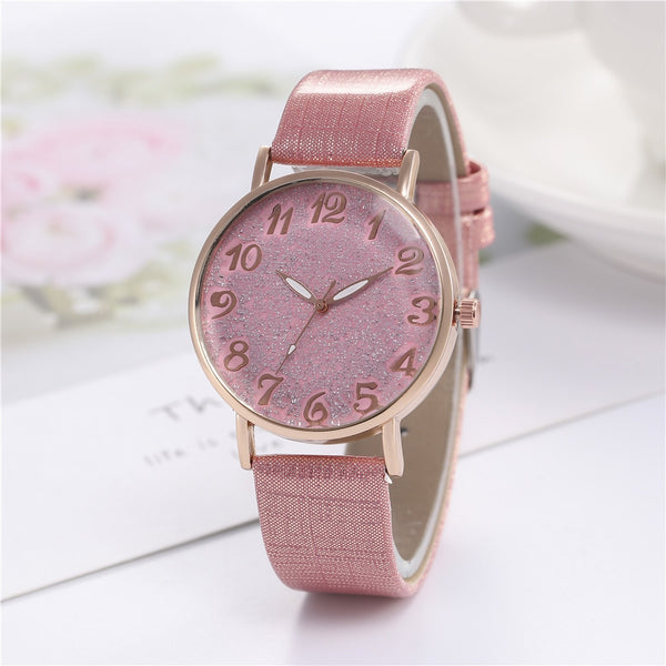 Best Selling  Women Watches Roman Numeral Starry Sky Dial Ladies Quartz Wristwatch Fashion Leather Strap Clock Reloj Mujer@50