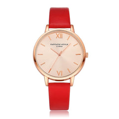 Fashion Women's Watch  Rose Gold Dial Leather Strap Wristwatch Ladies Watches Simple Casual Quartz Clock Relogio Feminino@50