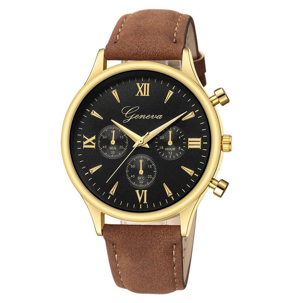 DISU Men Watches Luxury Faux Leather Blue Ray Glass Quartz Analog watch man unique watch for men relogios masculino