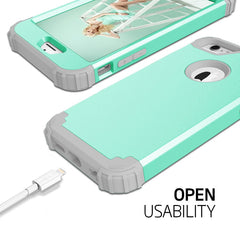 Shockproof Phone Case For iPhone 11Pro Max XR X XS Max 6 7 8 Plus 3 Layers Hybrid Full Body Protect Anti-Knock Armor Phone Shell