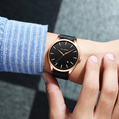 Men's Wrist Watch Sport Stainless Steel Case Leather Band Quartz Analog Watch Mens Watches Mens 2019 Men Wristwatch Clock