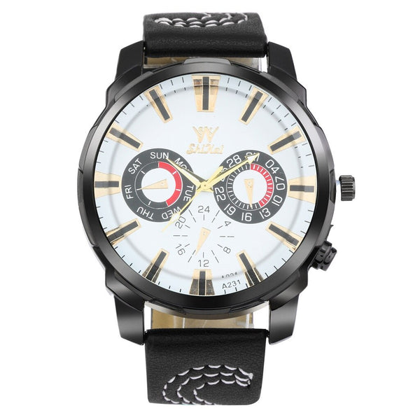 Men Watches Luxury Business Large Dial Leather Belt Quartz Watch zegarek meski relojes hombre 2019 montre homme