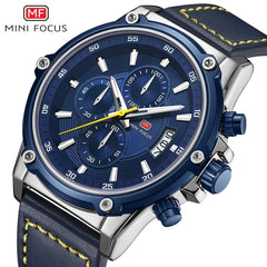 MINI FOCUS Quartz Watch Men Sports Watches Men Luxury Brand Fashion Leather Men's Wrist Watches Waterproof  Relogio Masculino