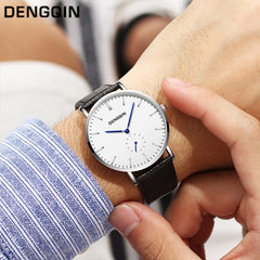 Man Wrist Watch Luxury Quartz Sport Military Stainless Steel Dial Leather Band wristwatch mens watches mens 2019 clock men