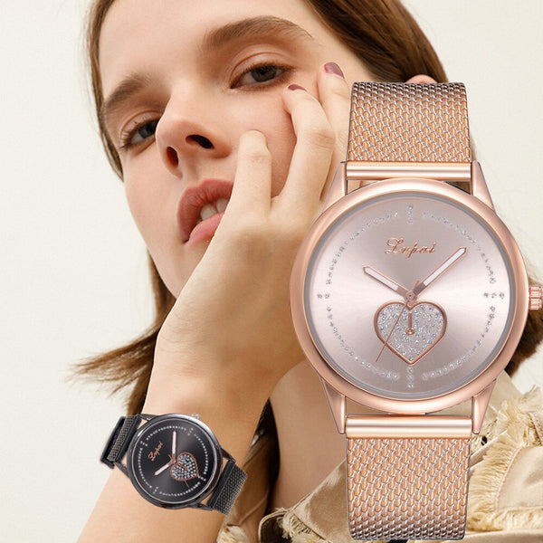 Women's Watches Simple Love Pattern Silicone Strap Ladies Quartz Wristwatch Minimalism Dress Gift Clock Reloj Mujer@50