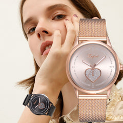 Women's Watches Simple Love Pattern Silicone Strap Ladies Quartz Wristwatch Minimalism Dress Gift Clock Reloj Mujer@50