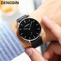 Man Wrist Watch Luxury Quartz Sport Military Stainless Steel Dial Leather Band wristwatch mens watches mens 2019 clock men